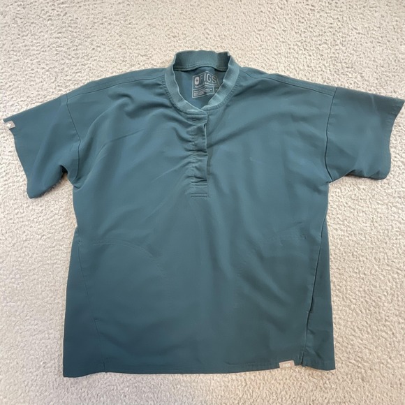 Figs Tops - FIGS Shirt Womens‎ XS Green Mock Neck Scrub Top Technical Collection Pullover